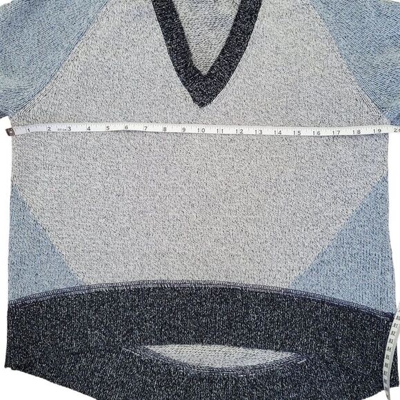 Derek Lam 10 Crosby colour block knit V-neck sweater blue small cotton - Picture 8 of 12